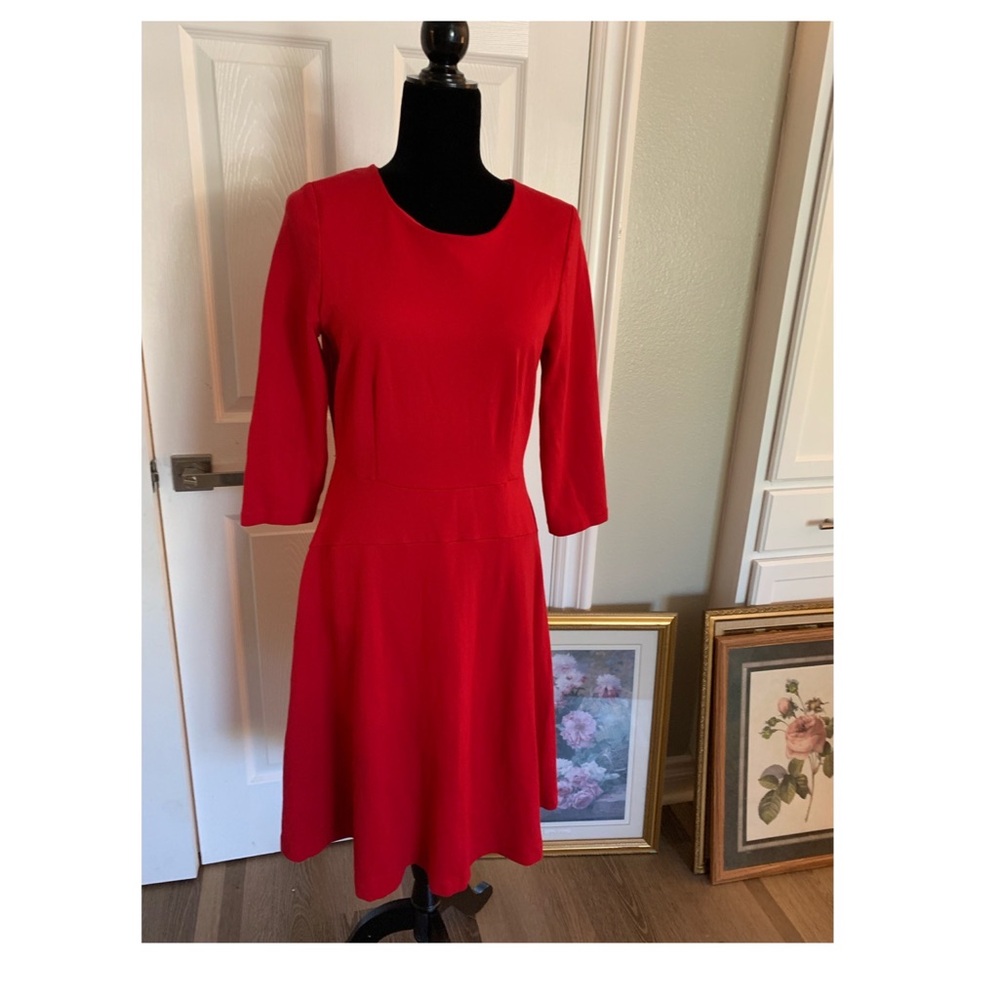 Lands end Red fit and flare dress